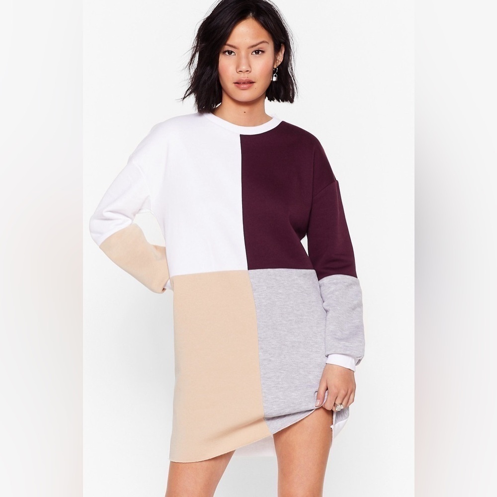Colorblock You Out Sweatshirt Dress - Picture 2 of 4